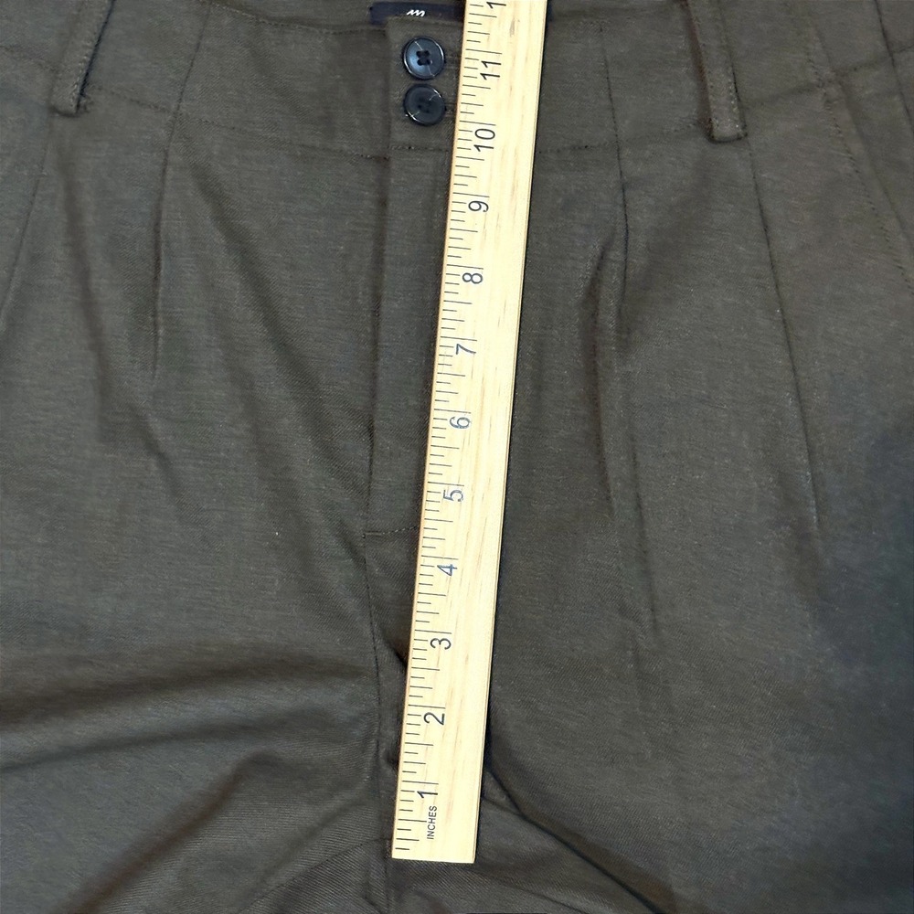 Madewell Womens Pants 2P Dark Olive Green Wide-Leg Trouser Pleated High Rise NWT - Picture 8 of 10